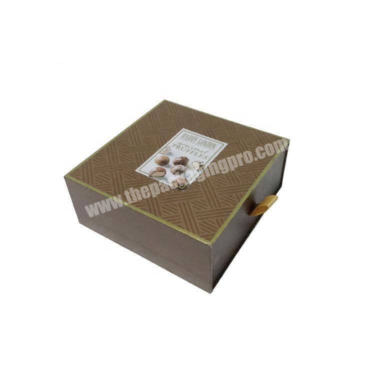 Handmade Paper Cardboard Size Custom Small Gift Luxury Candy Packaging Drawer Chocolate Box