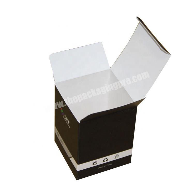 High Grade 350g White Card Paper Automatic Bottom Box Printed Black Matt Surface Handling