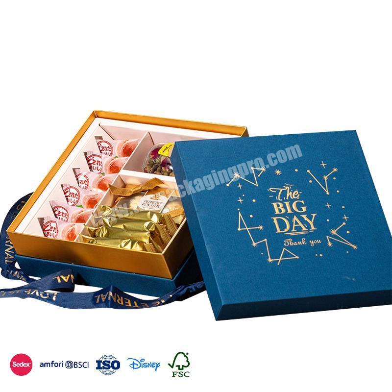 High Performance Solid Double Base Square Waterproof Band Gold Logo wedding card boxes for reception