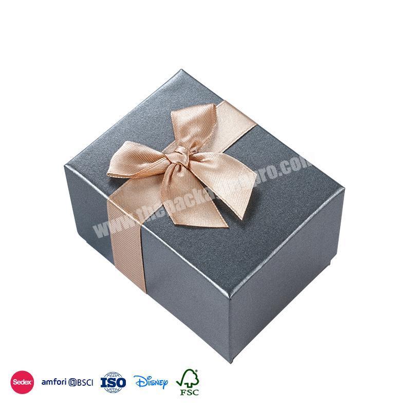 High Quality And Low Price Refined and luxurious design in grey orange with gold bow watch shipping box