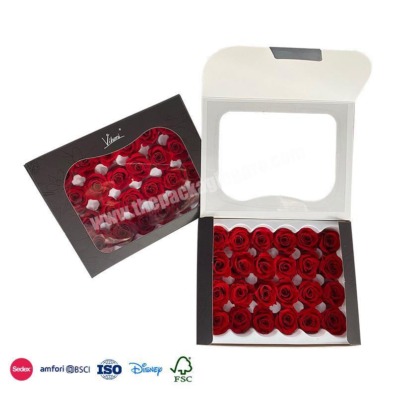 High Quality Cheap Price Transparent display design customizable logo packing boxes for fresh cut flowers