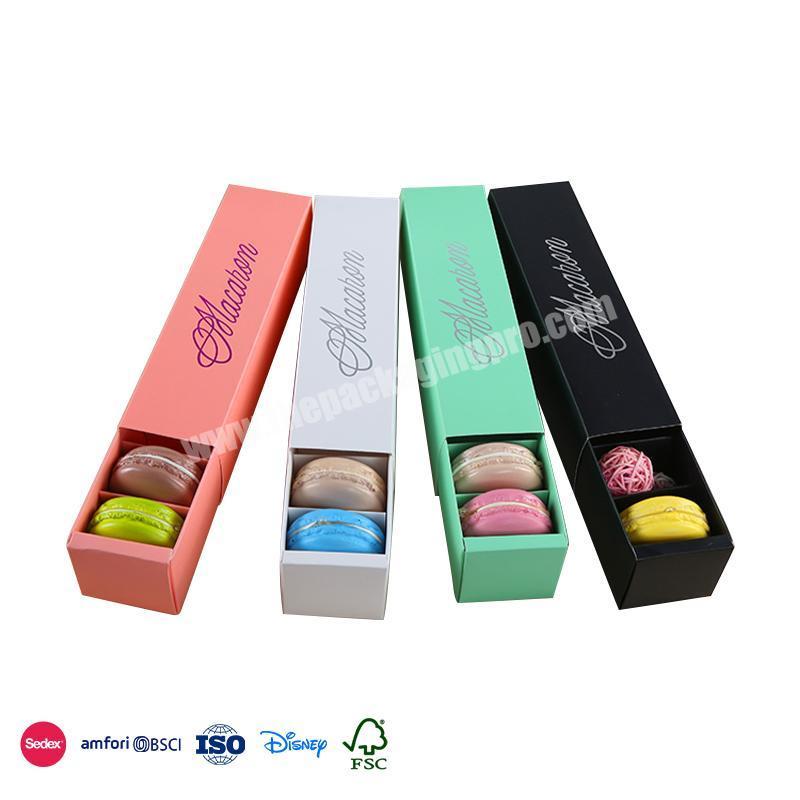 High Quality Cheap Spot goods Rectangular Drawer Simple Compartment with Lettering Logo macaron gift box