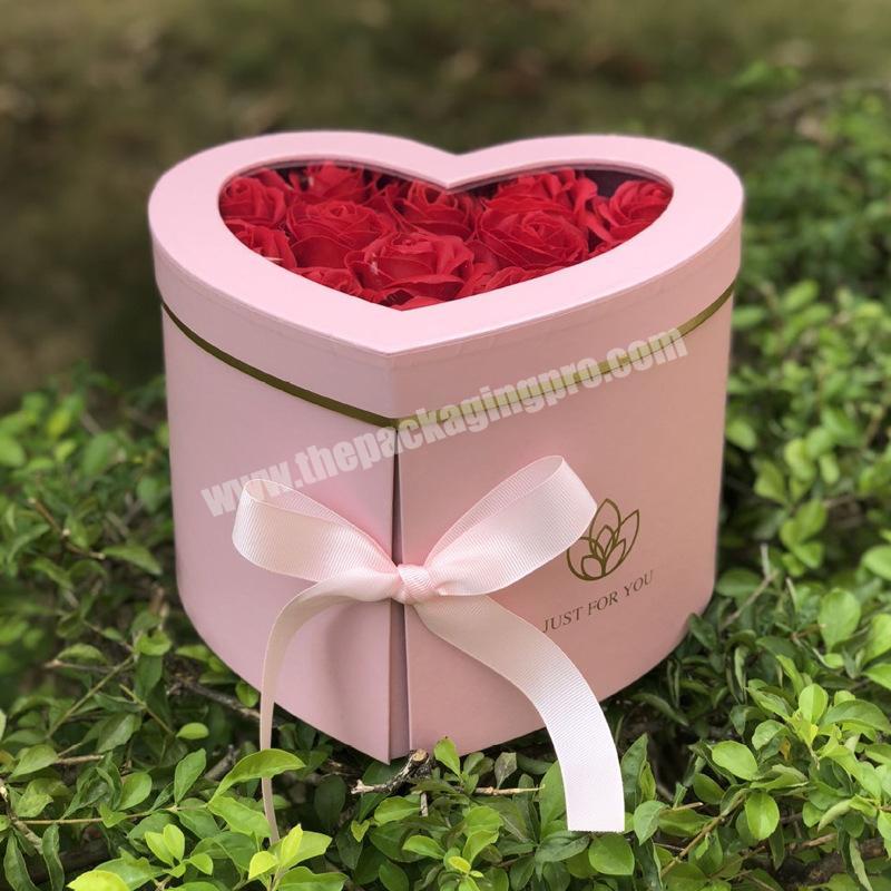 High Quality Heart Box Gift Factory Luxury Cube Square Heart Shape Drawer Double Opening Valentine's Day Gift Boxes