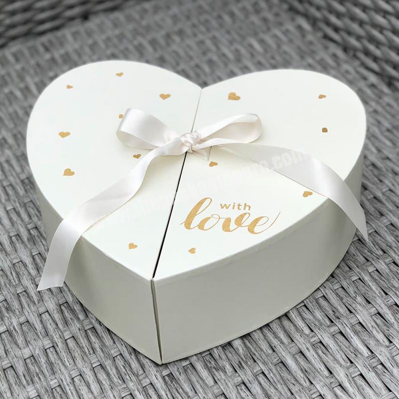 High Quality Preserved Roses Box Manufacturers Heart Cardboard Box Valentine Heart Box with Ribbon
