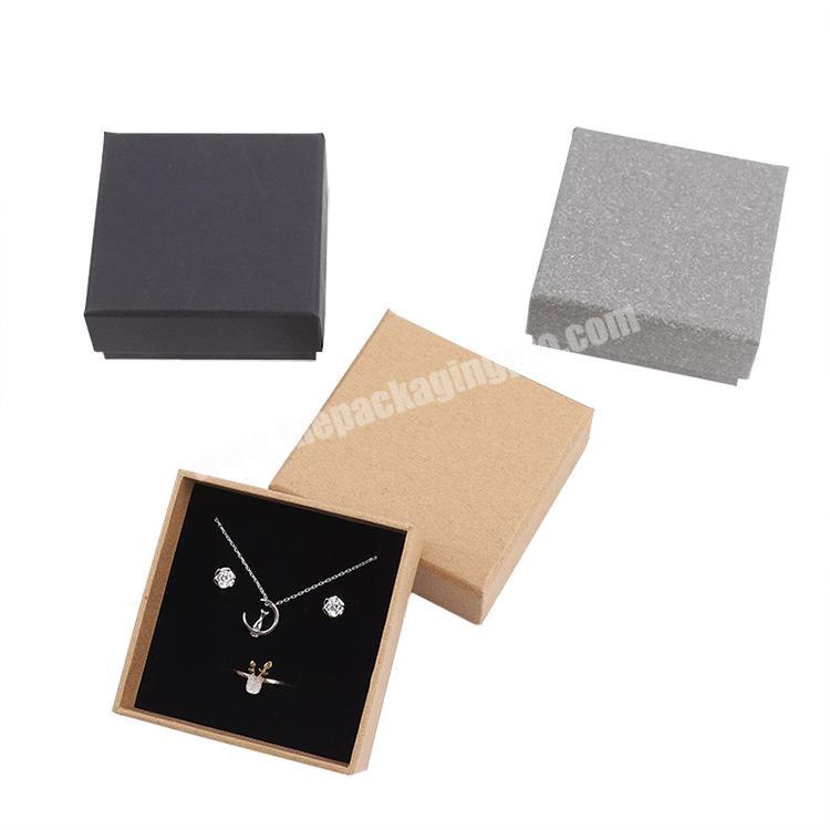 High Quality Square Cardboard Packaging Earring Necklace Bracelet Ring Luxury Jewelry Paper Box With Velvet Insert