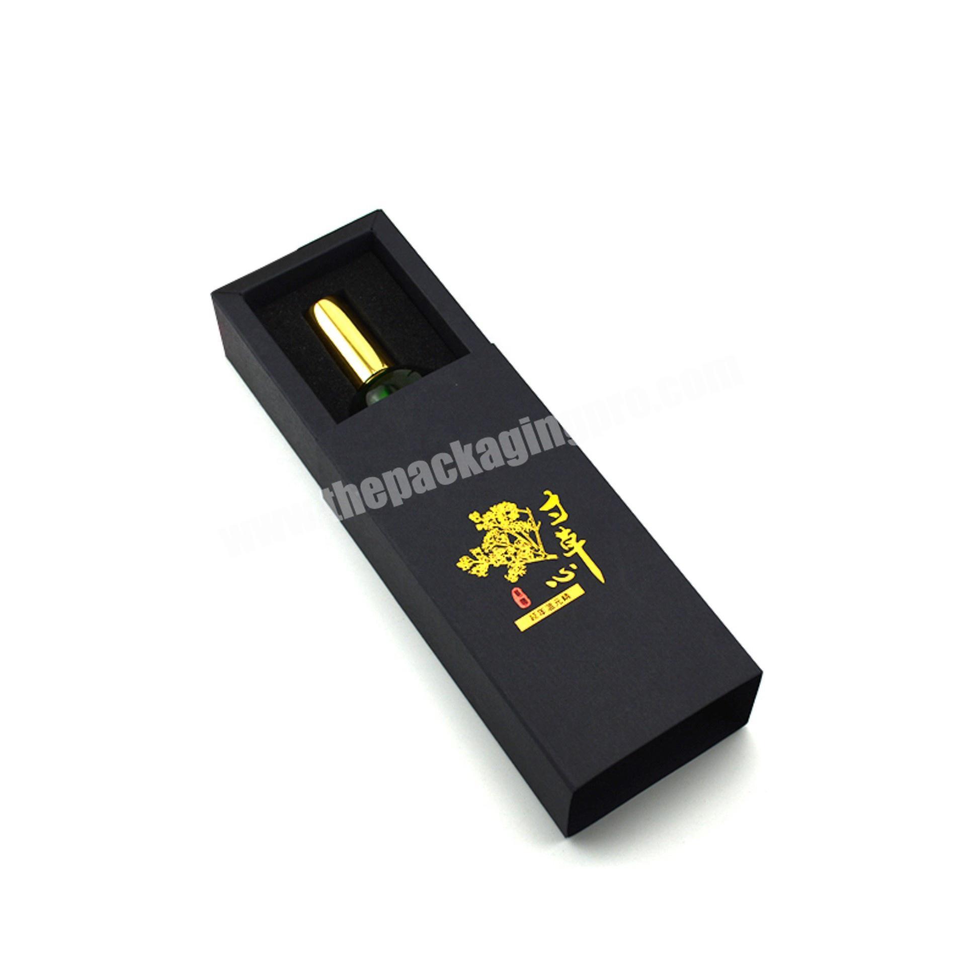 High Quality black Paper Embossing Logo Car Gift Set Box bottle solid perfume Packaging