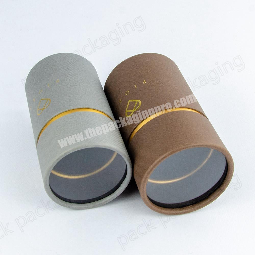 High-end Quality Luxury Custom Gold Foil Stamping Special Paper Tube for Gift Candle Holder Glass Bottle with PVC Window