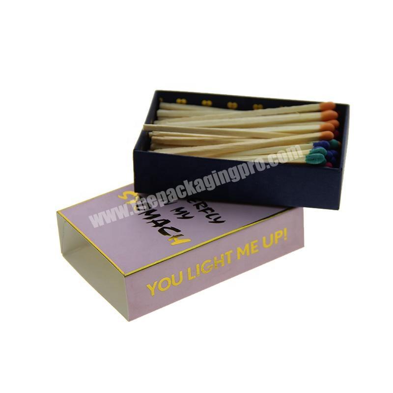 High-end and pretty packaging gold foil stamping matchbox