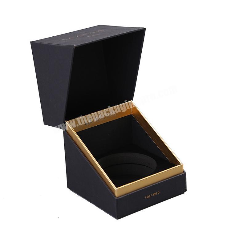 High-end luxury single beautiful rigid paper flip crafts gift boxes custom candle box packaging