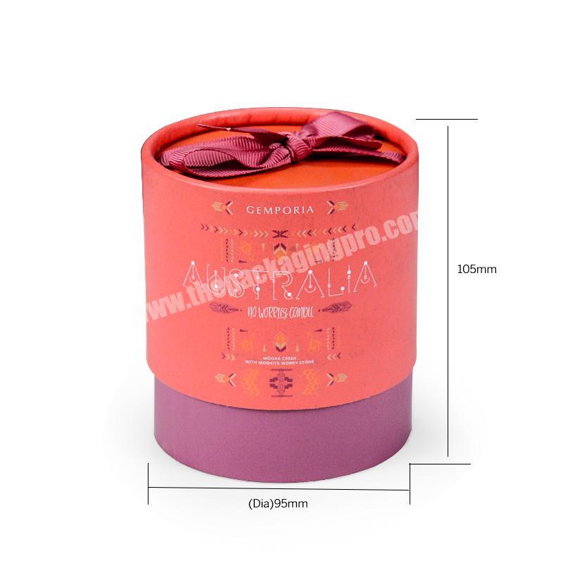 High quality Custom elegant hardborad paper roundtubecylinder candle box with custom logo