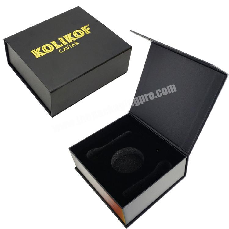 High quality black custom logo magnetic luxury cardboard gift box for packaging