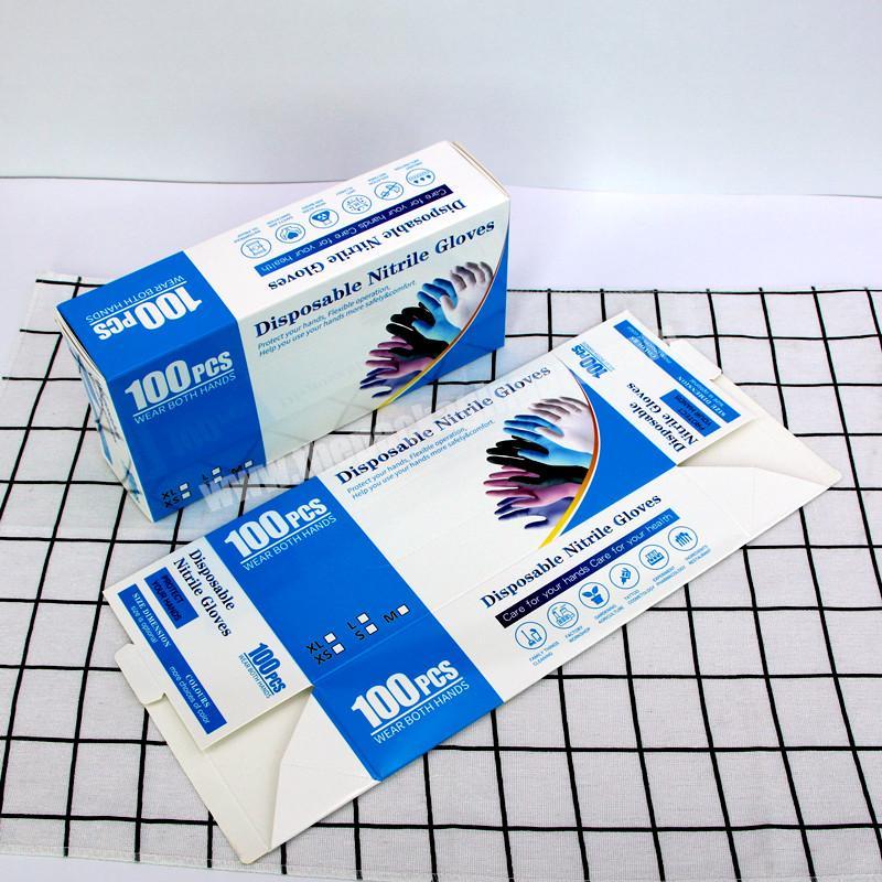 High quality  custom Logo Printed Medical Disposable  Gloves Packaging paper Box manufacturer