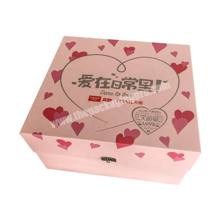 High quality custom hot stamping heart printing gift paper boxes