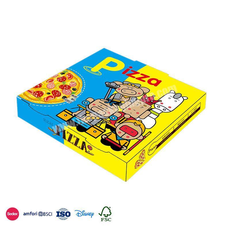 High quality custom logo printed corrugated brown kraft pizza box with colorful printing for other food