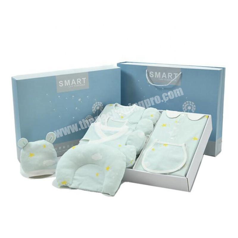 High quality low price rigid cardboard empty luxury apparel box packaging personalized design baby clothing box