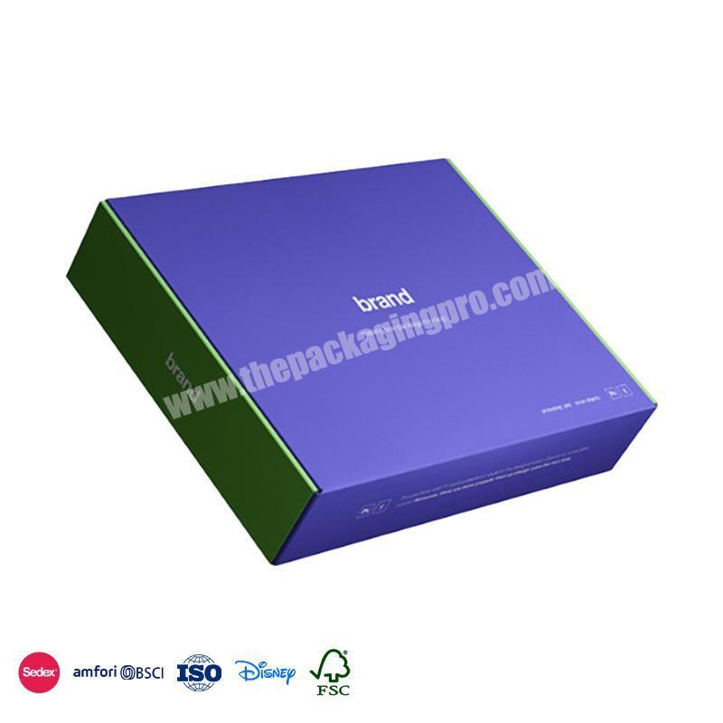 Hight Quality Low Price Custom Romantic purple shell green inner with letter logo valentine rose gift box