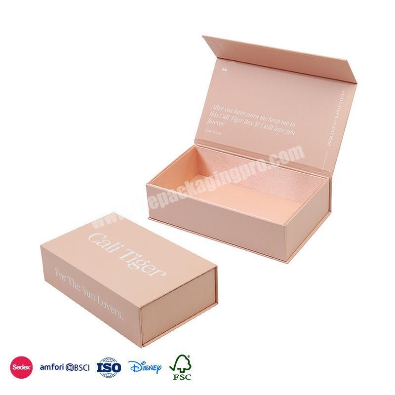 Hight Quality Low Price Pink waterproof high-grade material with simple lettering box book packaging