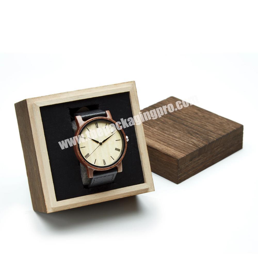 Hight quality travel pocket watch box wood luxury custom logo watch set packing box custom wooden watch box