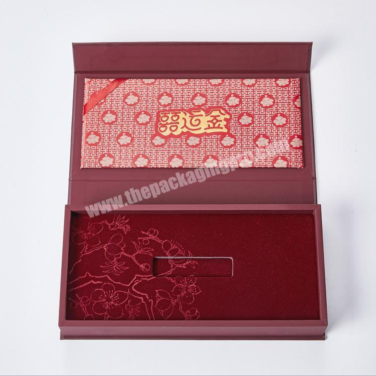 Hollow design luxury bank U disk credit cards package membership card gift box with magnet lid