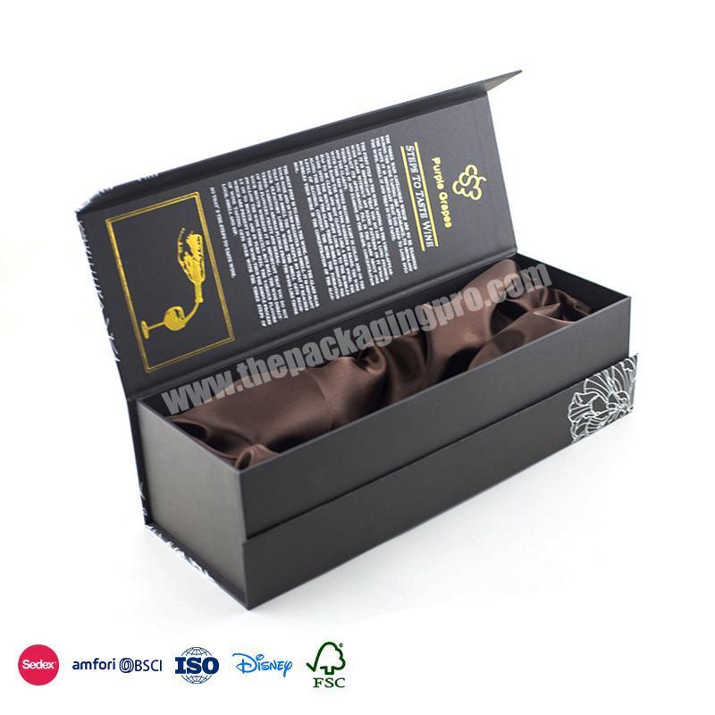 Hot Sale & High Quality Black Luxury Packaging Flip-top Single Bottle luxury polished wooden wine gift boxes
