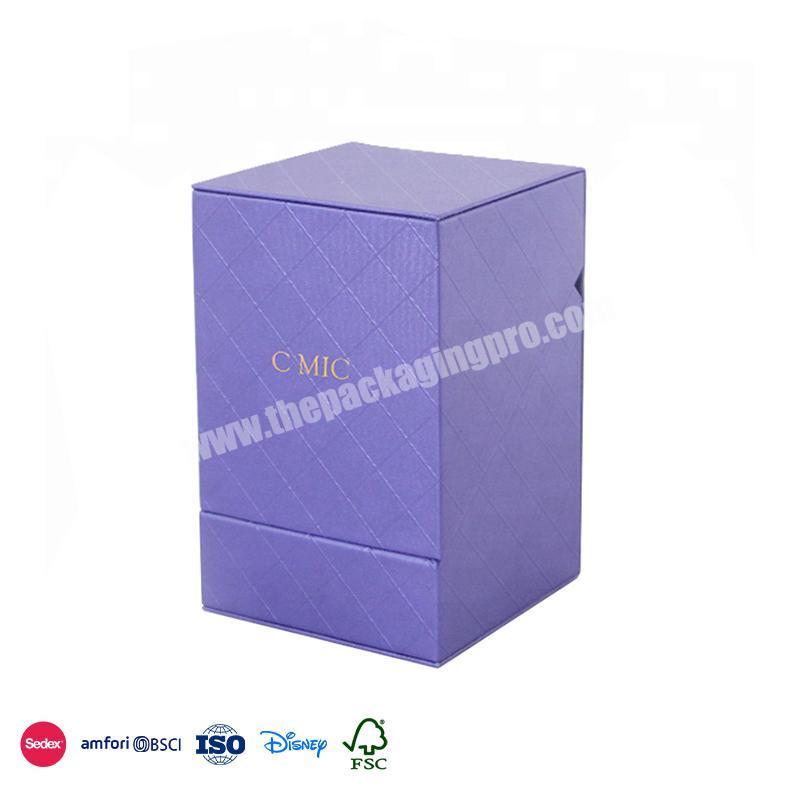 Hot Sale & High Quality Purple Suede Premium Material Irregular Flip Cover perfume storage display box