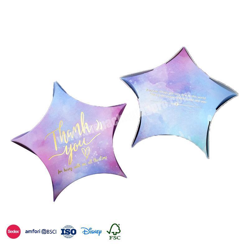 Hot Sale Custom Custom Small pentagram shape starry sky element design with strap wedding candy gift box