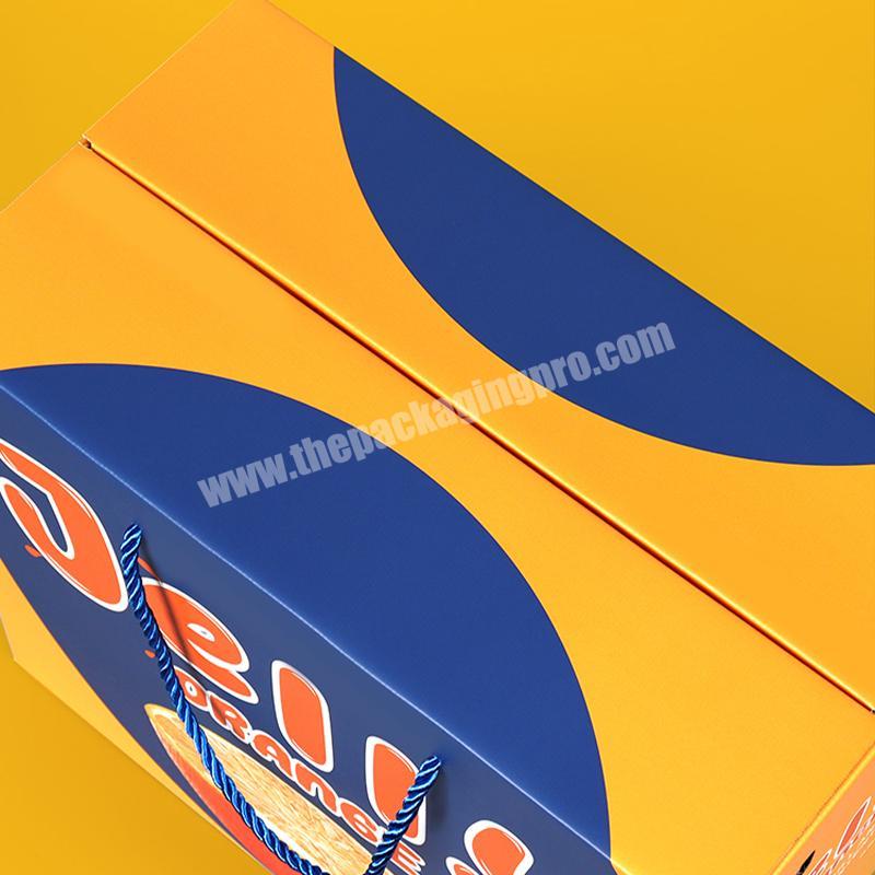 custom Hot Sale Professional Lower Price with sturdy hand strap fruit and vegetable cardboard boxes for orange 
