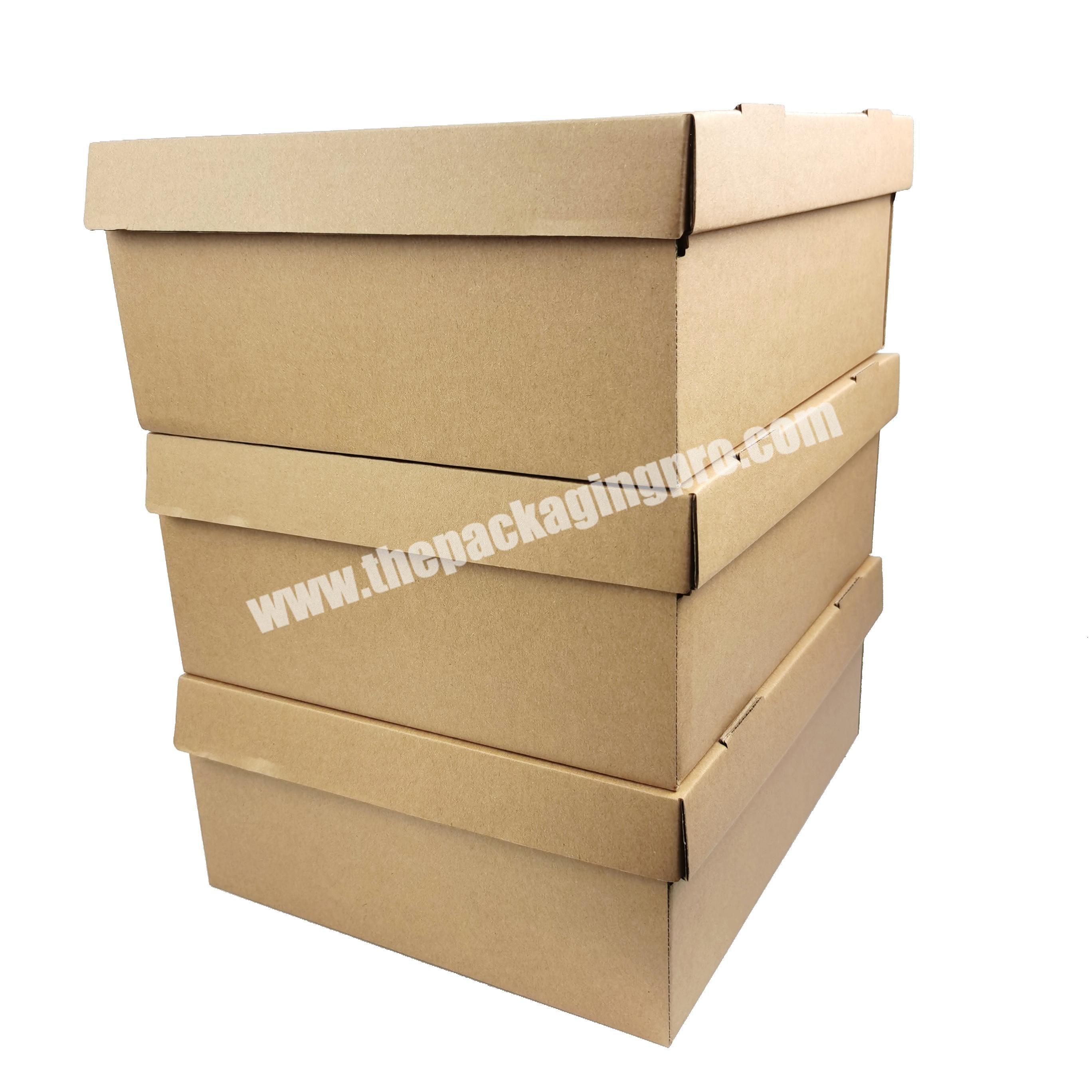 Hot Sale Stock Kraft Corrugated Fold Shoe Shipping Boxes