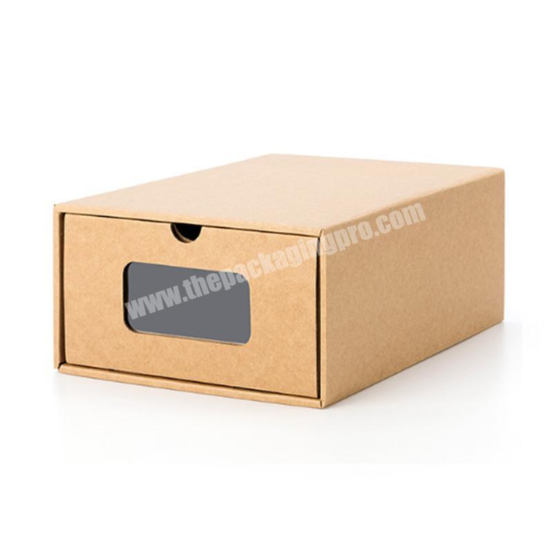Hot Sell Kraft Paper Storage Box Cardboard Shoe Box Cardboard Paper Boxes Drawers Packaging Recyclable Customized
