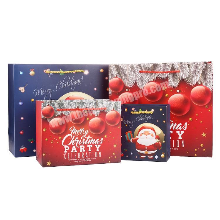 Hot Selling Christmas Gift Candy Paper Bag Christmas Eve Gift Packaging Creative Custom Cartoon Santa Claus Tote Bag