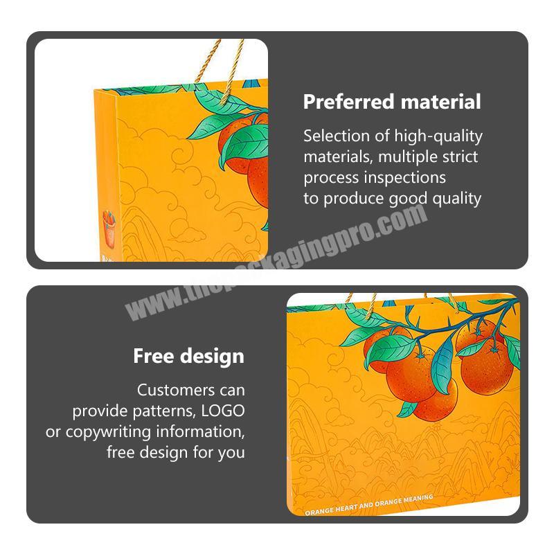 custom Hot Selling Product Custom Orange with fruit pattern with the same bag fruit and vegetable cardboard boxes 