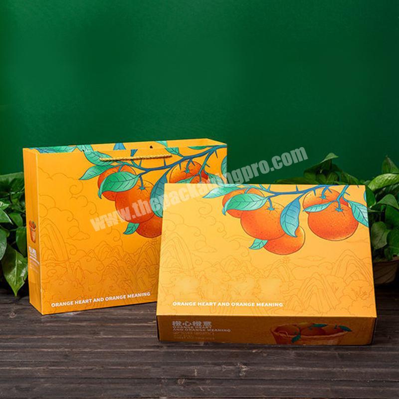 Hot Selling Product Custom Orange with fruit pattern with the same bag fruit and vegetable cardboard boxes wholesaler