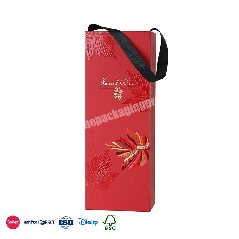 Hot Selling Product Red Single Bottle Portable Design promotional wine tumbler gift box set for female