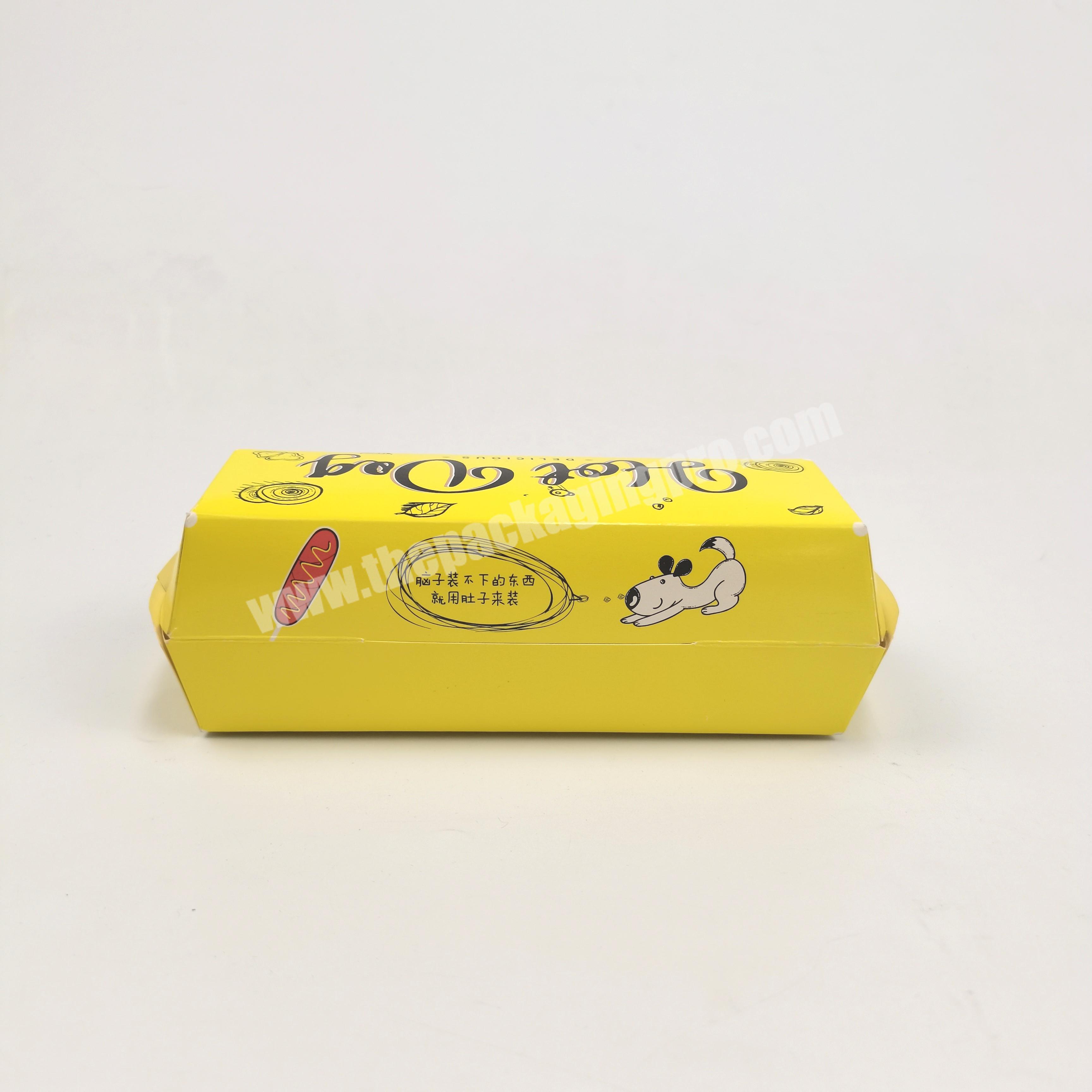 Hot sale food grade white paper box for hot dog packaging