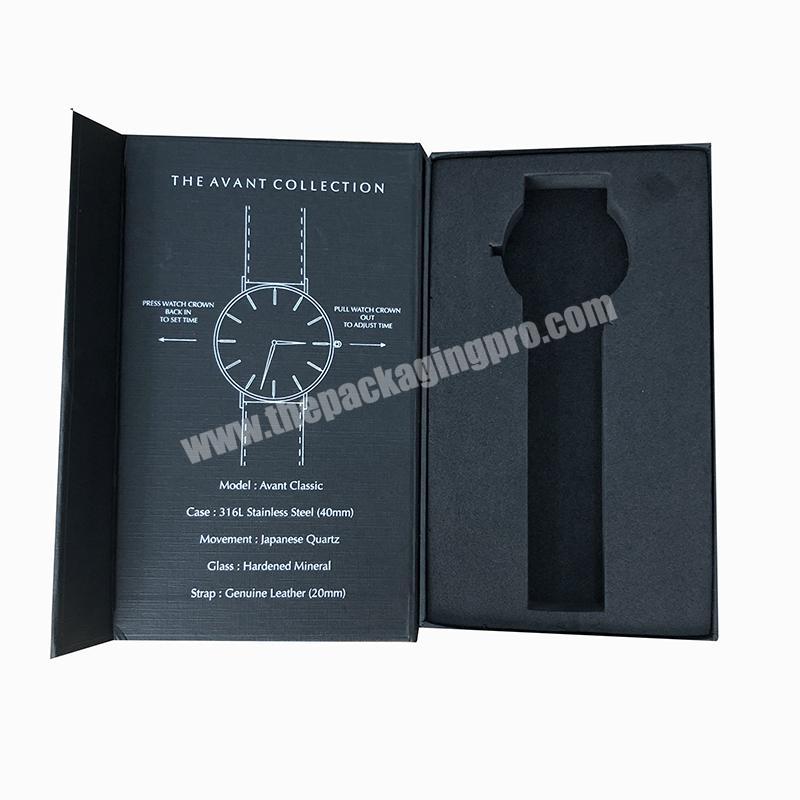 Hot selling luxury book shape watch box with customized logo