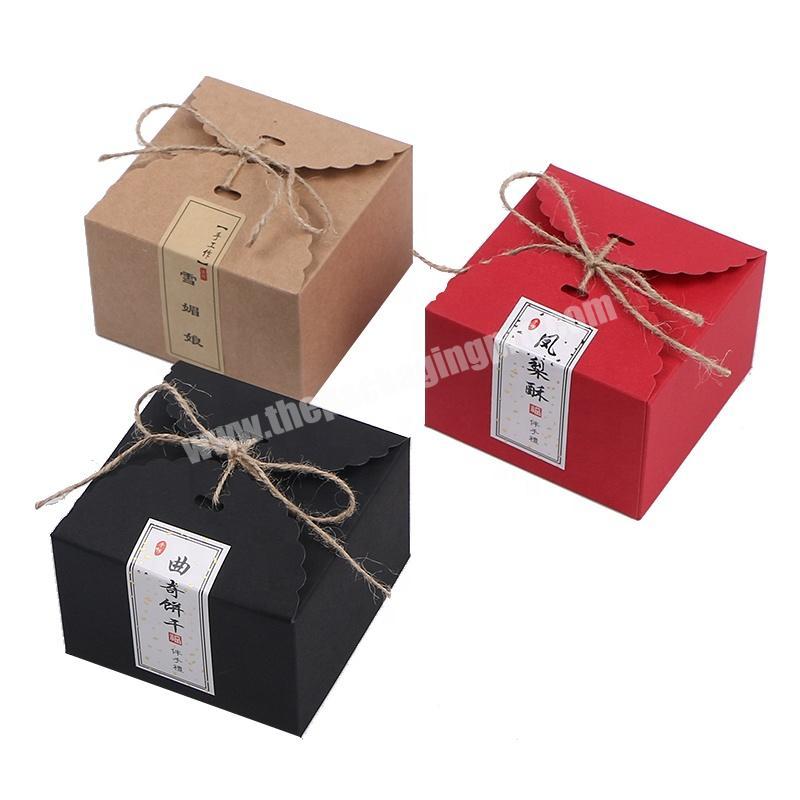 Kraft Paper Candy Box Dessert Macaron Packaging Cookies Snacks Packing Boxes for Gift Party