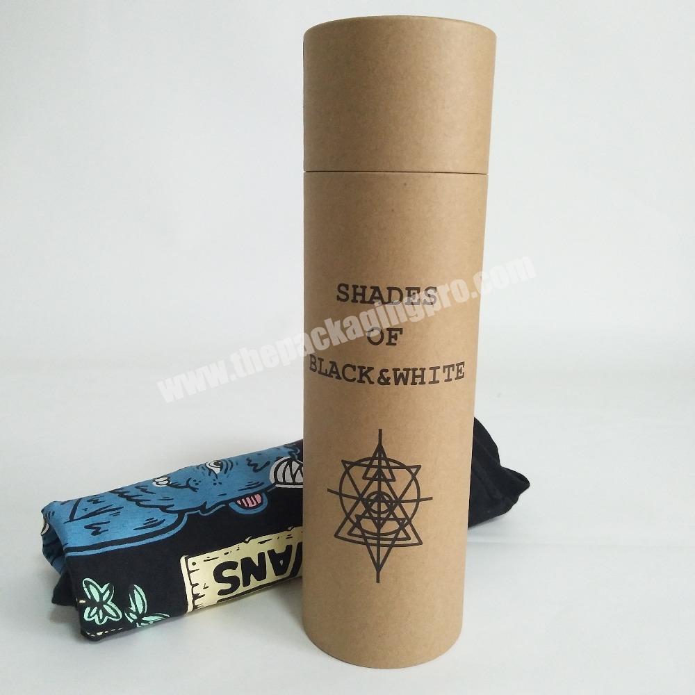 Kraft Round Box Cylinder Tube Packaging for T-shirtclothes Packaging Paper Tube Brown Biodegradable Customized Custom Color