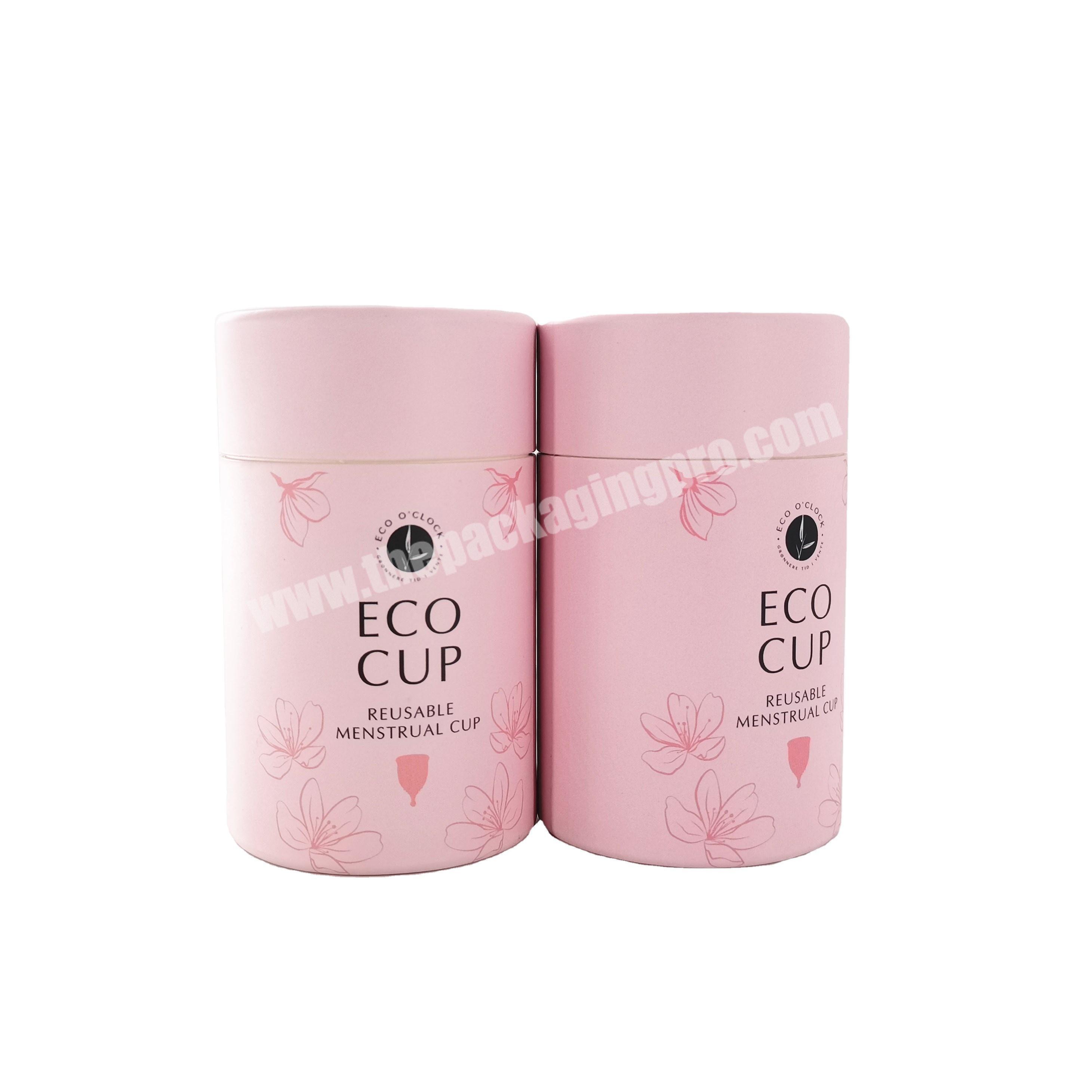 Large capacity custom logo water menstrual cup packaging cylinder paper tube