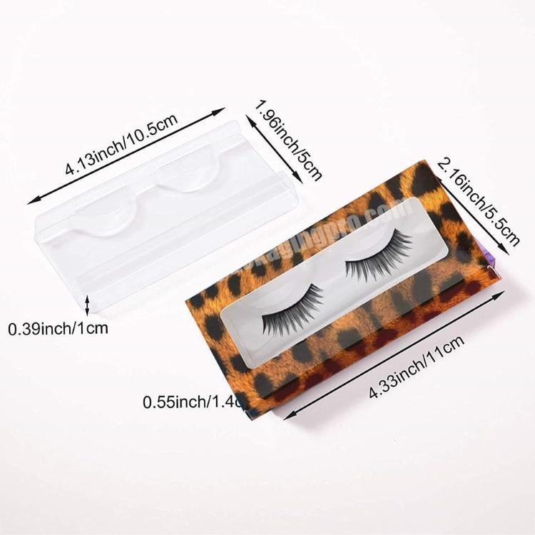 Latest Design Promotional Low Cost Eyelash Box Leopard Kraft Paper Custom Colorful Luxury Paper Eyelash Box