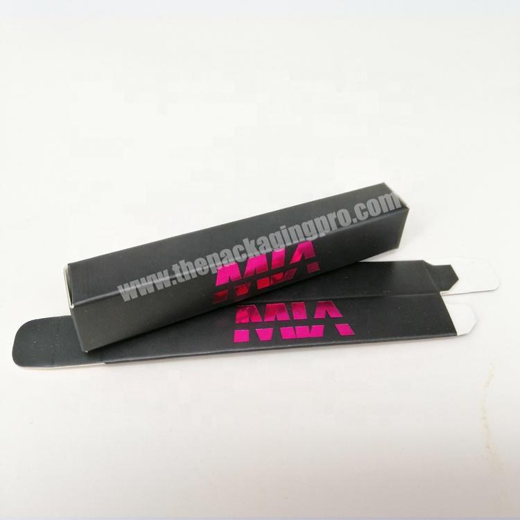 Lipstick use lip balm box packaging black pink color printed lip gloss packaging box