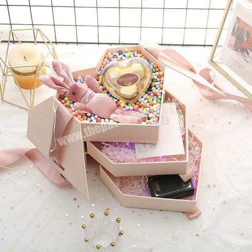 HOT! Custom Heart Shape Empty Luxury Cardboard Paper Gift Beauty Cosmetic Packaging Countdown Christmas Unique Design Gift Boxes