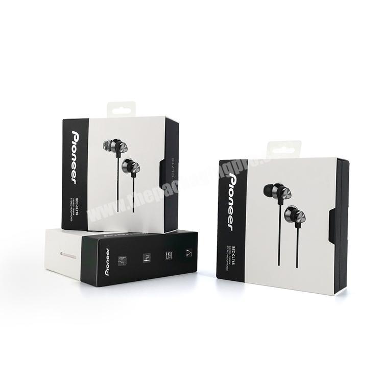Low Price Earphone Box Case Custom Printed Earphone Box Packaging Earphone Paper Packaging Box with Hang Hole