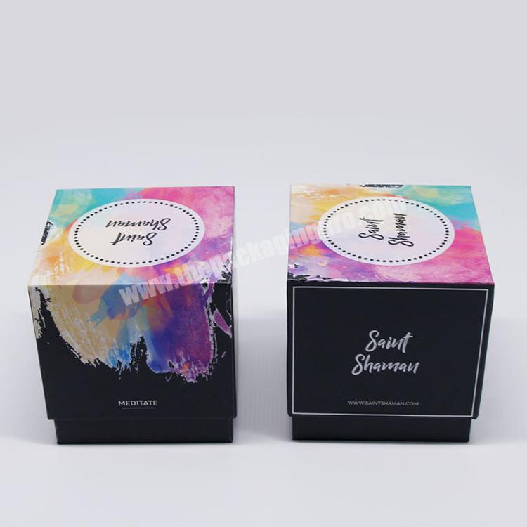 Low price colorful printed eco friendly personalised cardboard candle box packaging with logo