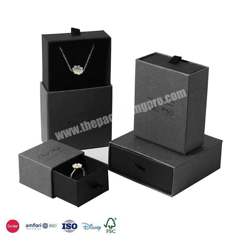Luxury Black Color Packaging Boxes Custom Logo Corrugated Packaging Paper Jewellery Boxes Square