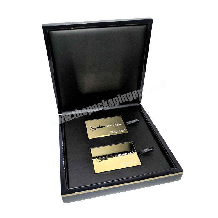Luxury Black Rigid Cardboard Gift Card Greeting Vip Business Credit Card Packaging Box