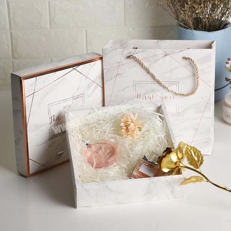 Luxury Bridesmaid Marbling Cardboard Custom Gift Box Rigid Cardboard Gift Lid And Base Paper Box
