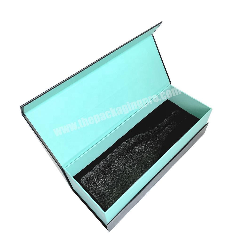Luxury Christmas Matte Black Wine Bottle Shape Foldable Wine Gift Box Magnetic Closure With Insert