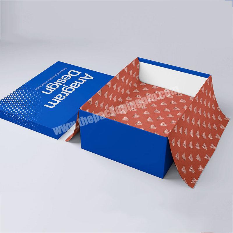 Luxury Custom Brand Logo Printed Blue Cardboard Men Shoe Boxes Men Shoe Boxes