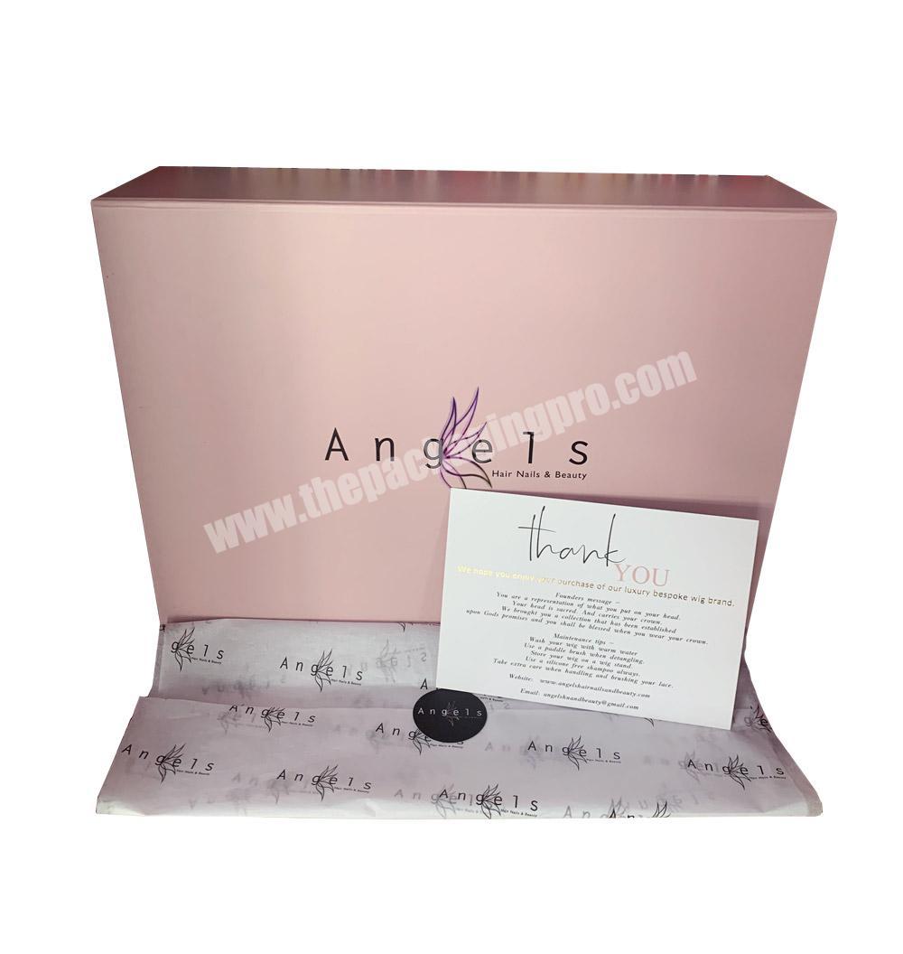 Luxury Custom Logo Pink Rigid Packaging Cardboard With Wrapping Paper Folding Box For Backpack Handbag Magnetic Gift Box