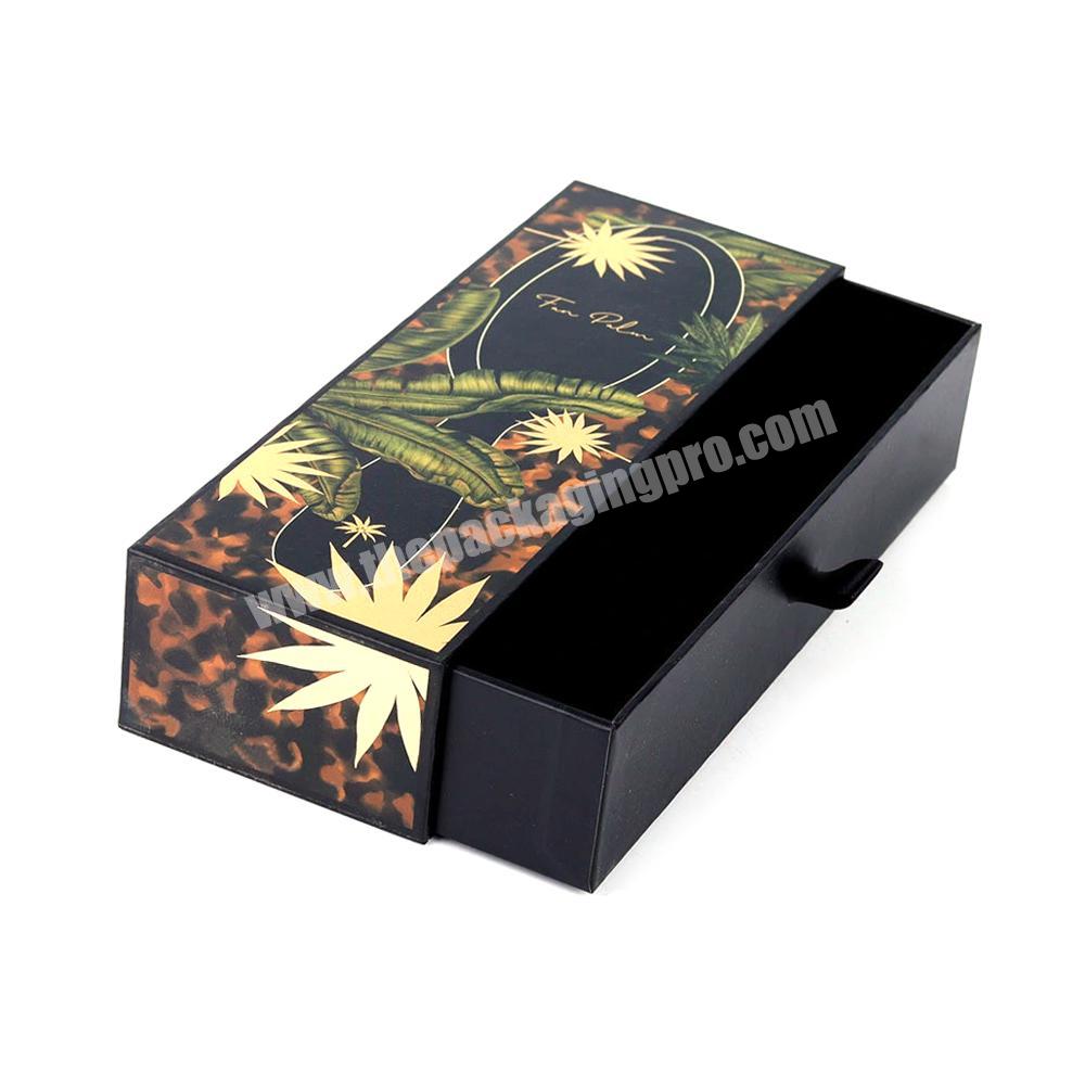 Luxury Custom Logo Printed Cosmetic Rigid Board Sliding Drawer Package Hair Brush Box